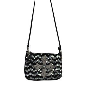 Miss Me Black Silver Leather Crossbody Y2K Purse